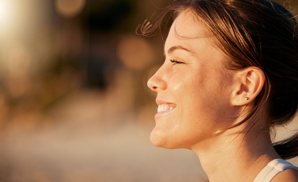 Woman breathing easily after MARPE palatal expansion in Albuquerque